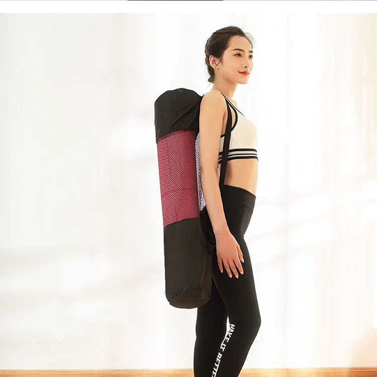 Yoga Mat Carry Bag with Mesh Pocket & Adjustable Strap