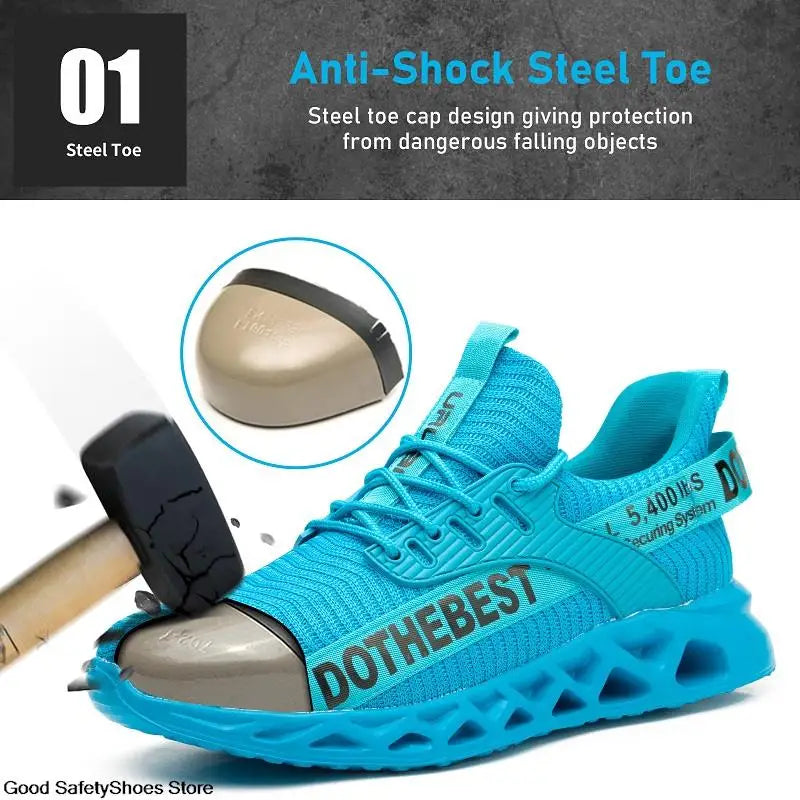 Lightweight Steel Toe Work Shoes with Breathable Safety Design
