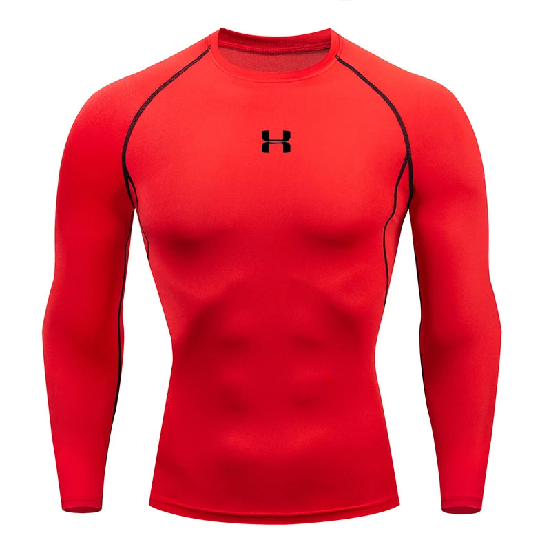 Men's Athletic Compression Shirt - Long Sleeve Running Top