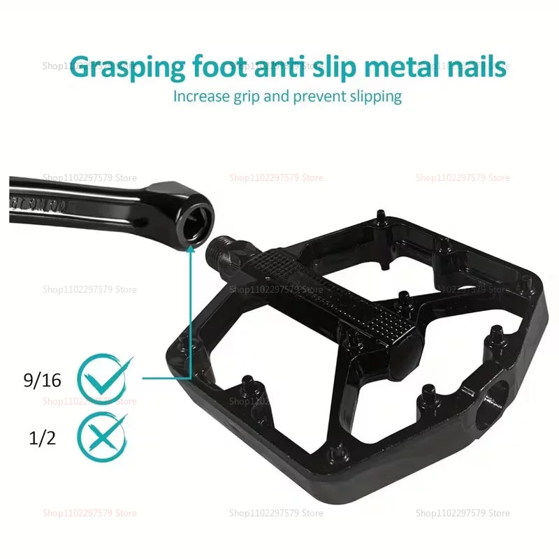 Bicycle pedal - Anti-slip - Double bearing - Lightweight cycling pedal - Suitable for road and mountain bike riding accessories