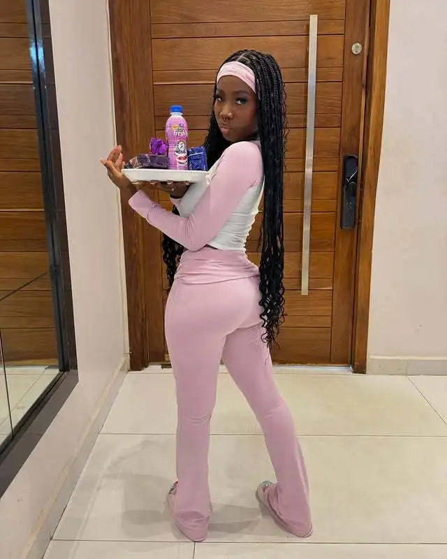 Women's 2-Piece Tracksuit - Long Sleeve T-Shirt & Pants Set