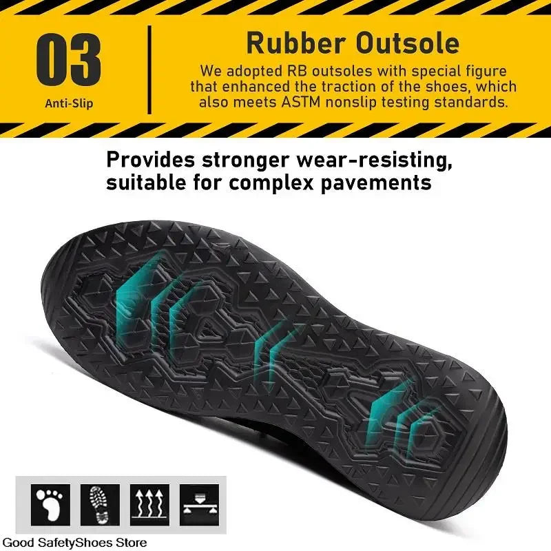 Lightweight Steel Toe Work Shoes with Breathable Safety Design