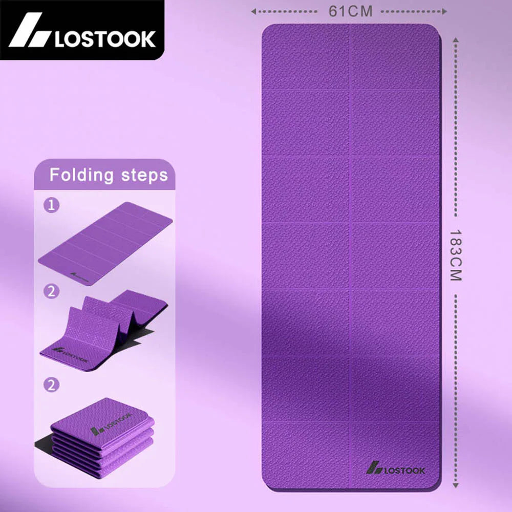 Foldable Travel Yoga Mat - 4mm TPE Easy Storage