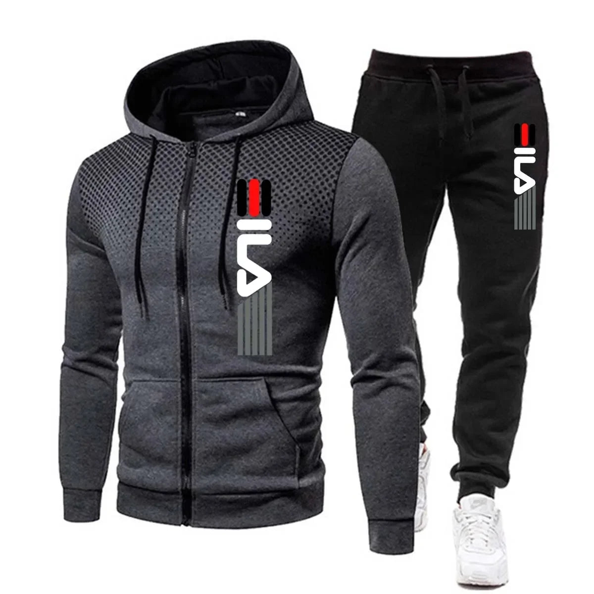 Men's Athletic Tracksuit - Hoodie & Sweatpants Set