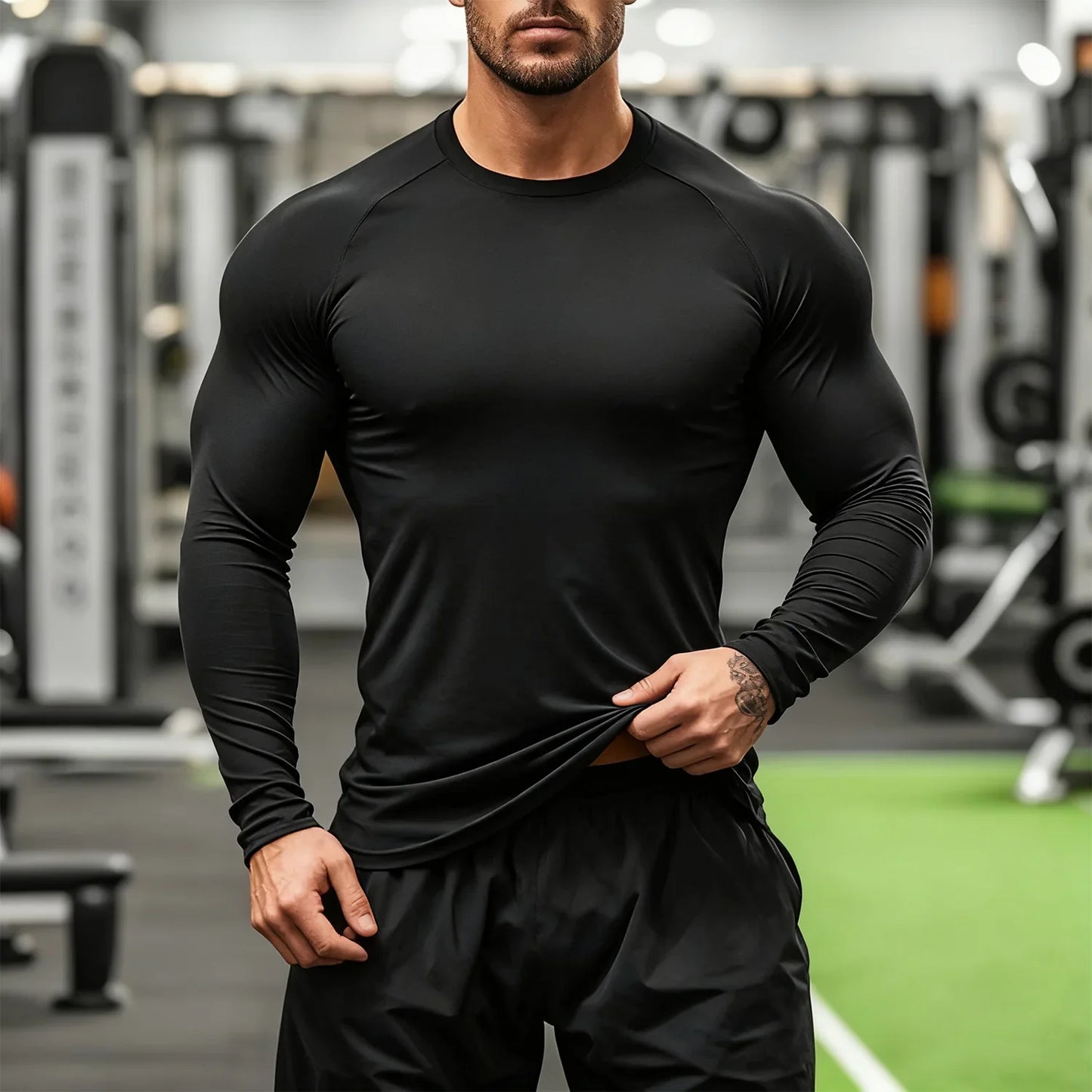 Men's Long Sleeve Compression Shirt – Elastic Training Top
