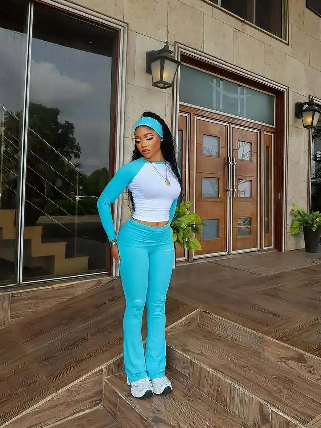 Women's 2-Piece Tracksuit - Long Sleeve T-Shirt & Pants Set
