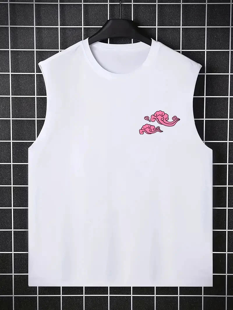 Men's Dragon Print Tank Top - Breathable Sleeveless Fitness Shirt