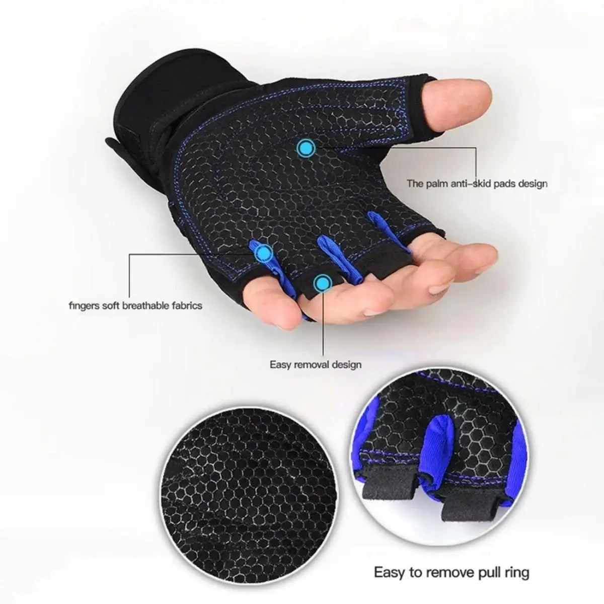 Weight Lifting Gym Gloves - Wrist Support Fitness Gloves