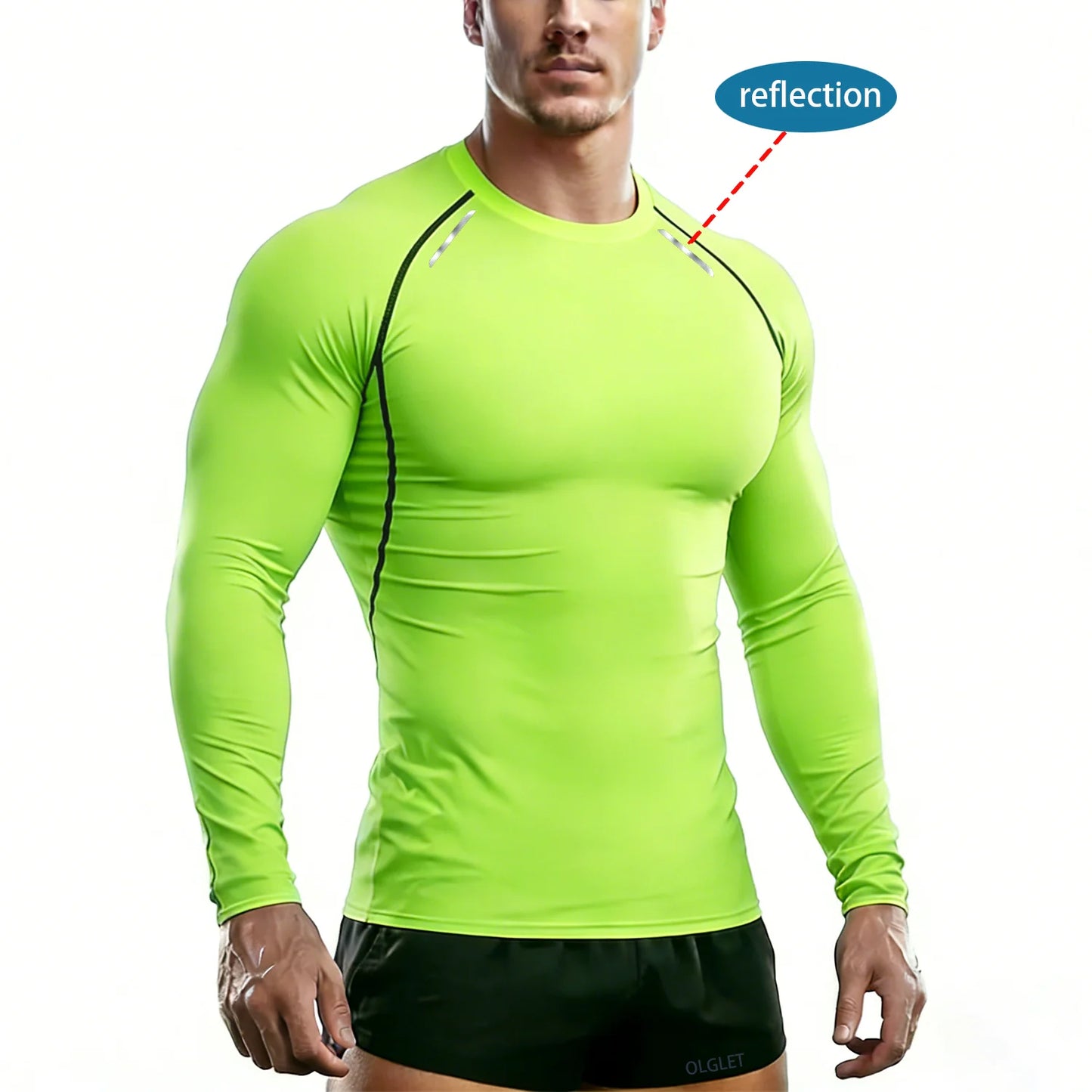 Men's Compression Long Sleeve Shirt - Quick Dry Gym Workout Bodybuilding Top