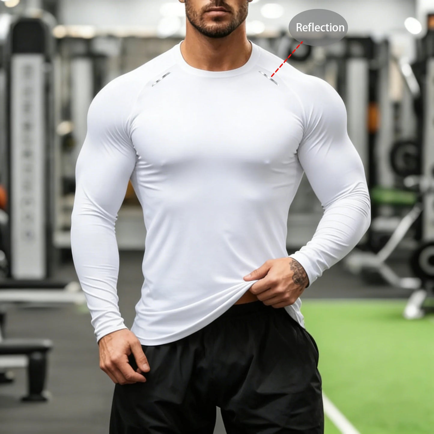 Men's Compression Long Sleeve Shirt - Quick Dry Gym Workout Bodybuilding Top