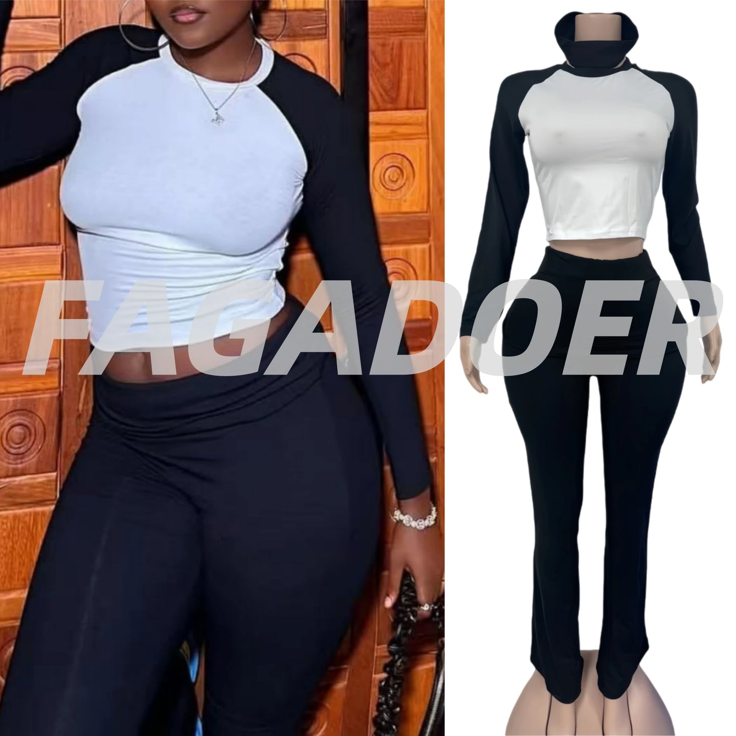Women's 2-Piece Tracksuit - Long Sleeve T-Shirt & Pants Set