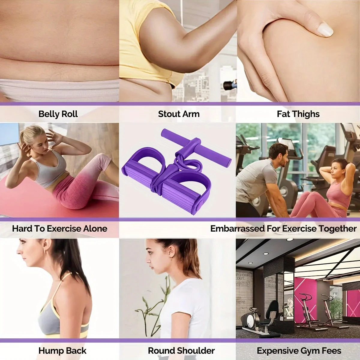Four-Tube Pedal Tensioner - Yoga Resistance Band Fitness Equipment