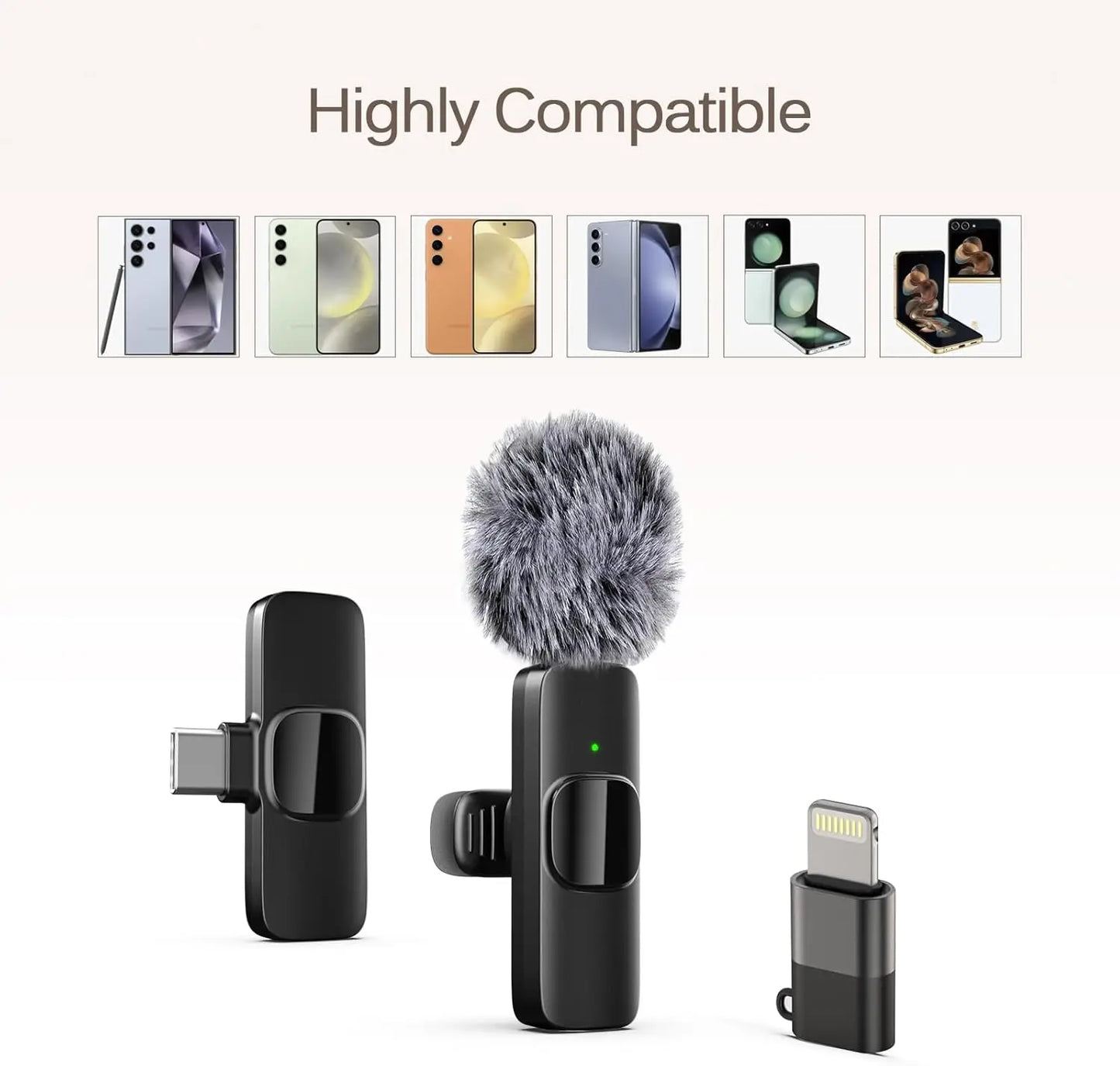 Wireless Lavalier Microphone - 2 Pack
