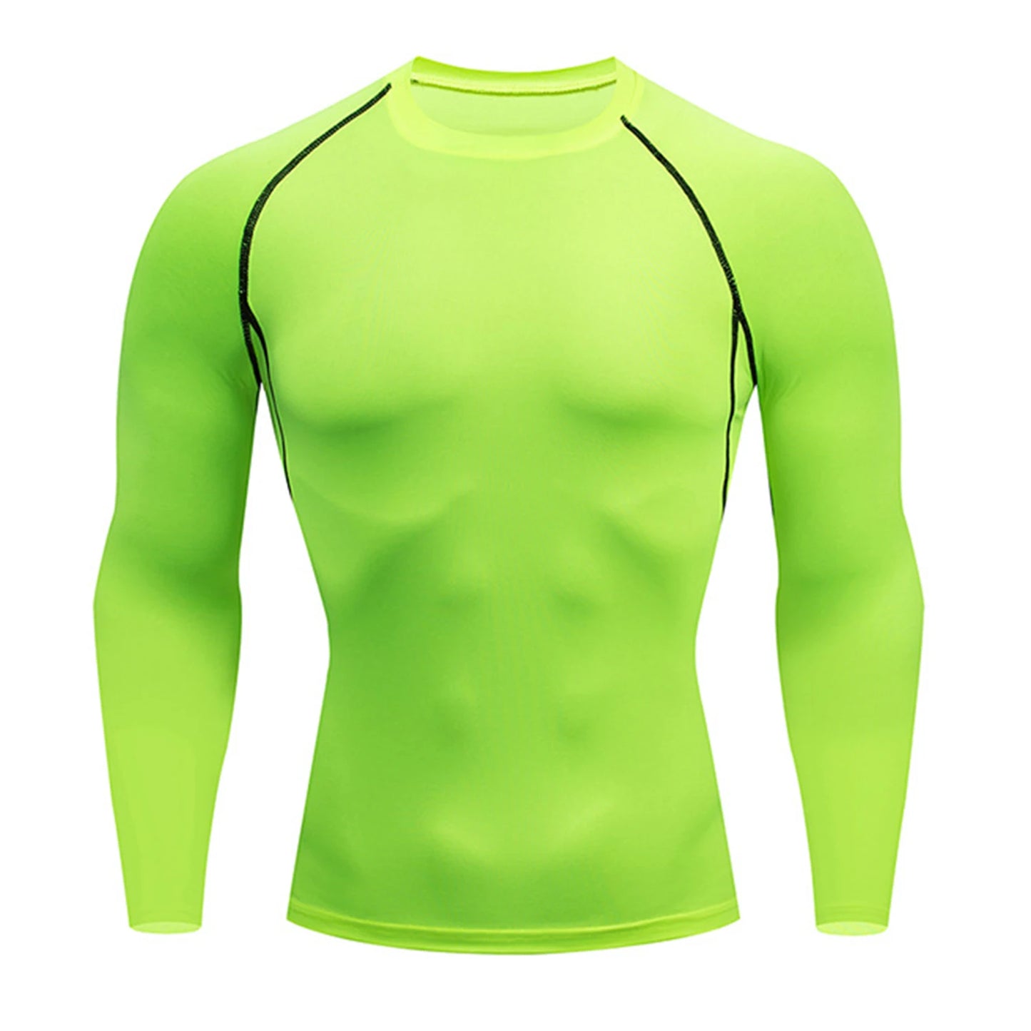 Men's Black Compression Long Sleeve Shirt - Quick Dry Base Layer