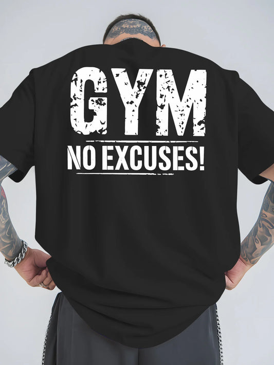 Men's Gym Motivational T-Shirt - No Excuses Athletic Top