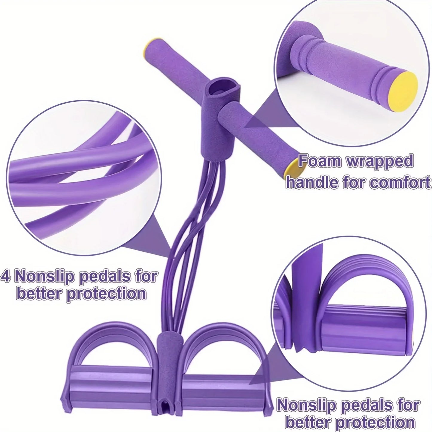 Four-Tube Pedal Tensioner - Yoga Resistance Band Fitness Equipment