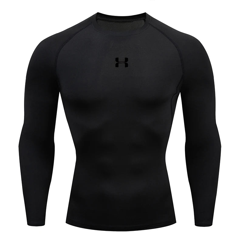 Men's Athletic Compression Shirt - Long Sleeve Running Top