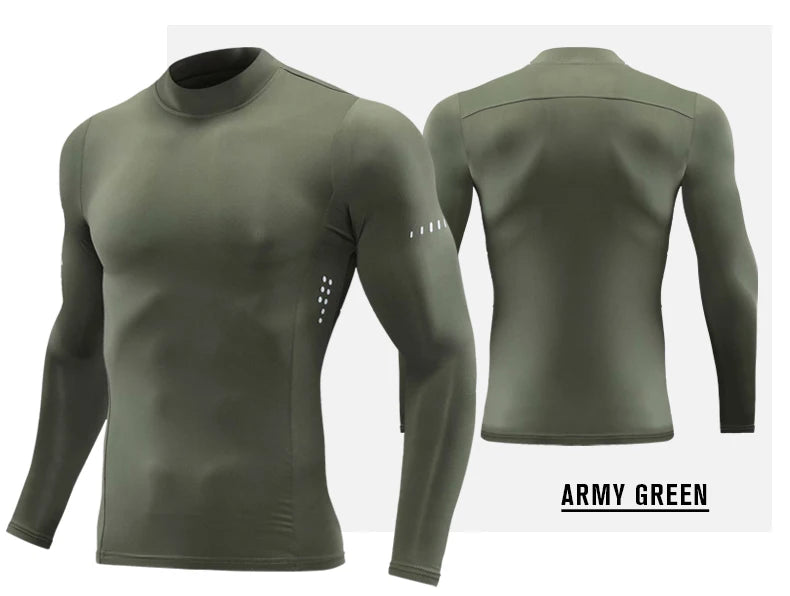 Men’s High Collar Compression Shirt for Running & Training