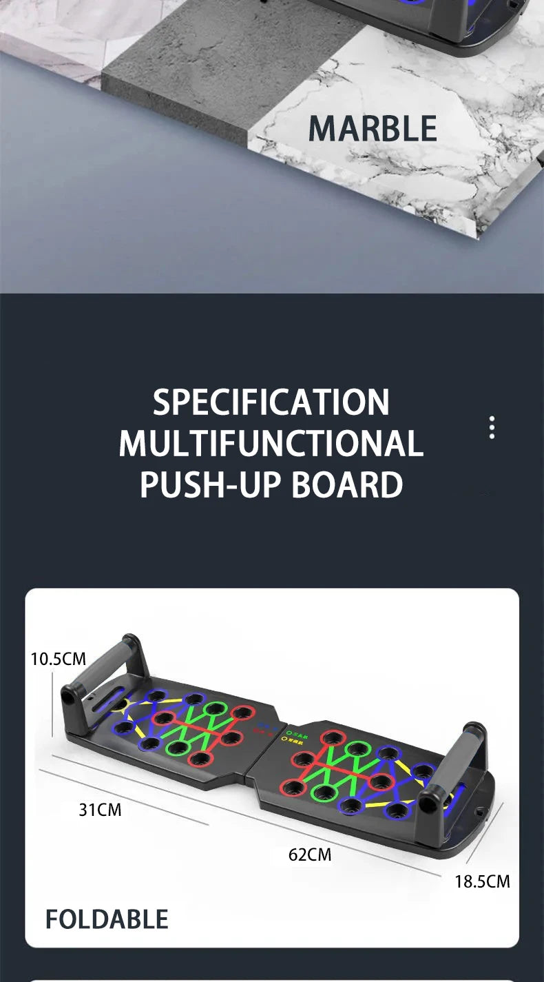 Push-Up Board Set with Handles — Foldable Multifunctional Fitness Trainer for Chest, Arms, Back & Abs