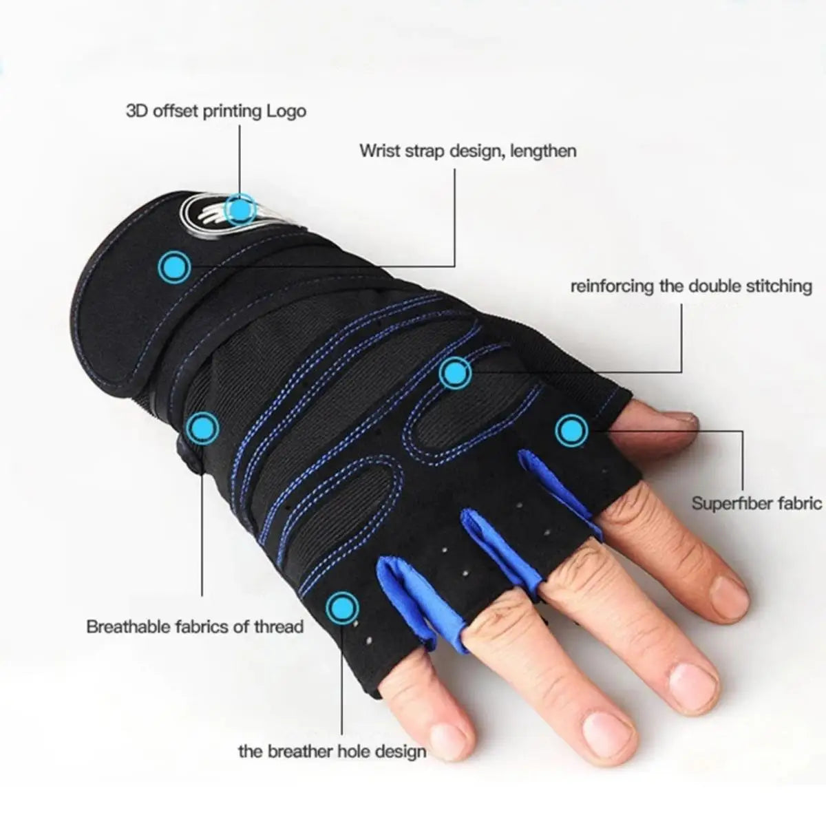 Weight Lifting Gym Gloves - Wrist Support Fitness Gloves