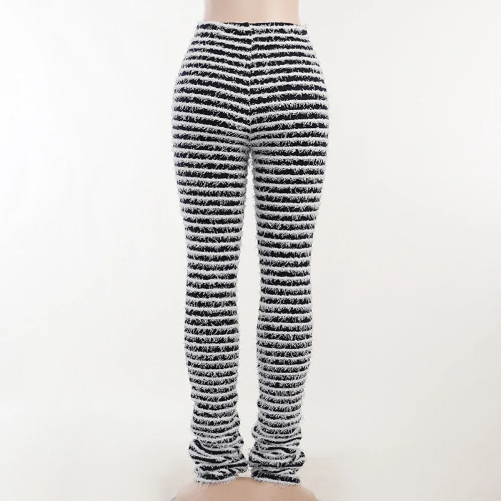 Color Block Stripe Pants - High Waist Loose Sweatpants