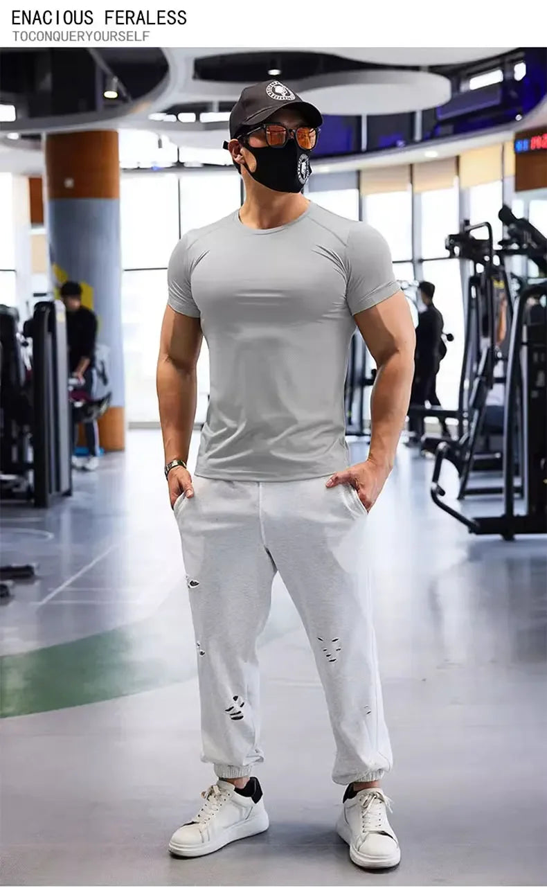 Men's Dry Fit Gym T-Shirt - Plus Size Sports Training Tee