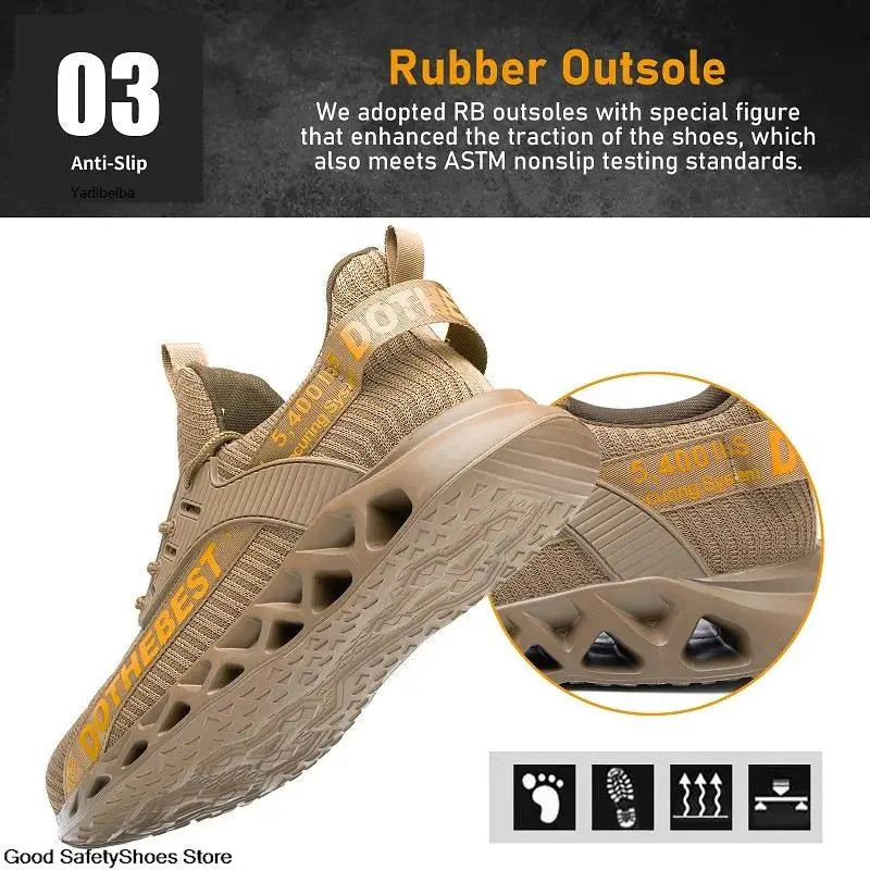 Lightweight Steel Toe Work Shoes with Breathable Safety Design