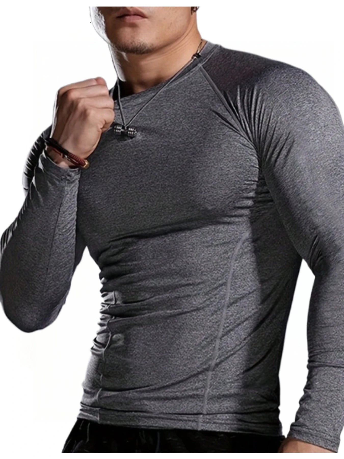 Men's Compression Long Sleeve Shirt - Quick Dry Fitness Training Top
