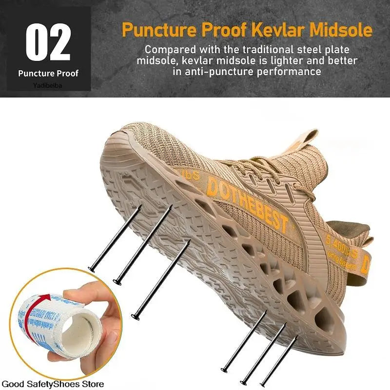 Lightweight Steel Toe Work Shoes with Breathable Safety Design