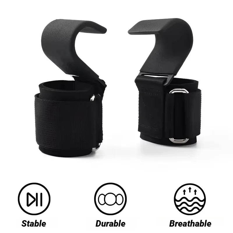 Weight Lifting Hooks - Non-Slip Deadlift Straps Pair