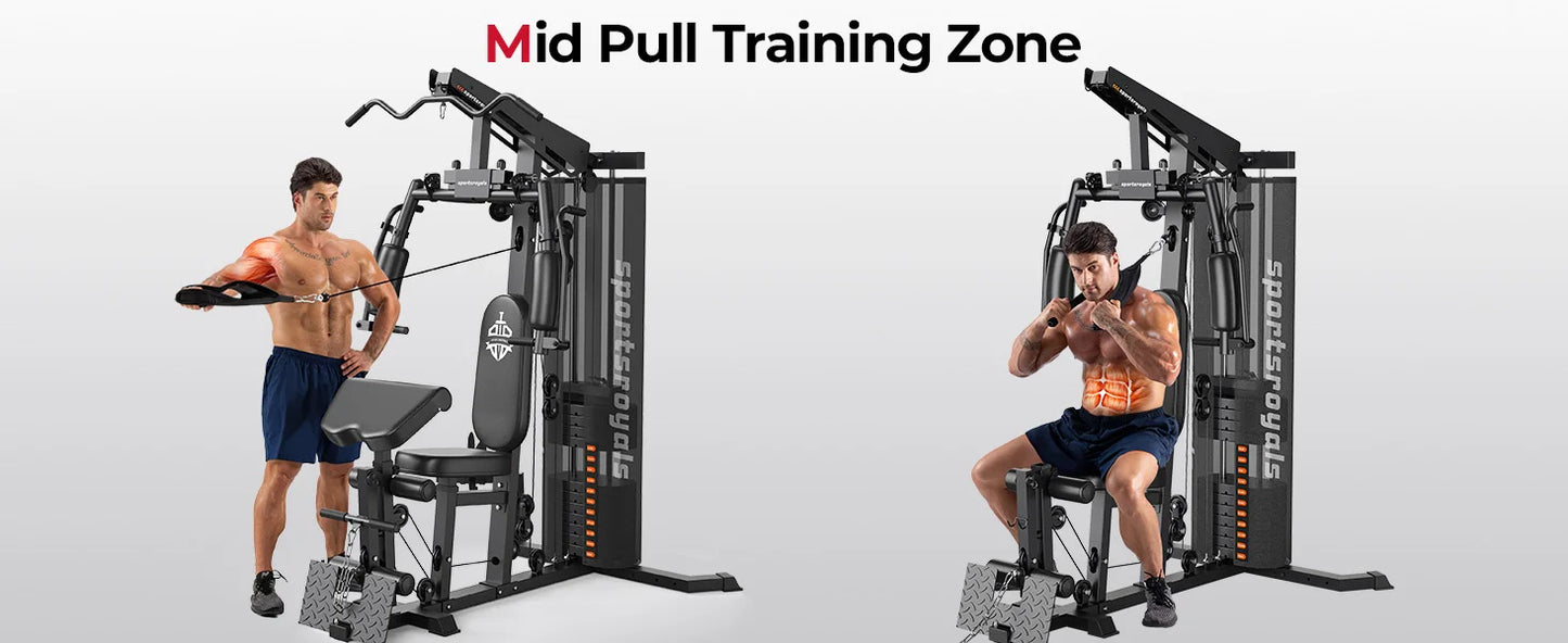 Home Gym Equipment - 150 lbs Weight Stack Full Body Workout