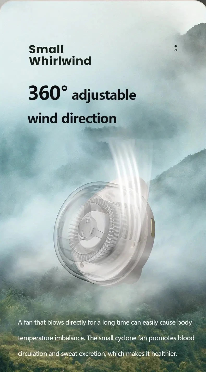 Bladeless Waist Clip Fan - 3-Speed Portable