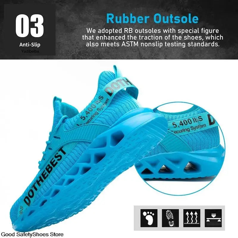 Lightweight Steel Toe Work Shoes with Breathable Safety Design